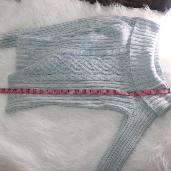 SO Light Blue Off-the-Shoulder Sweater with Shimmery Silver Thread - Size Small - Picture 9 of 9